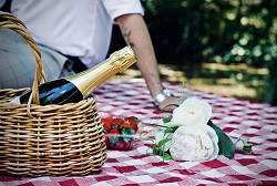 picnic, champagne, romantic venue